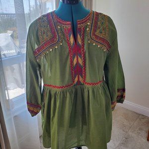 ETHNIC by Outfitters Long-Sleeved Peplum Top